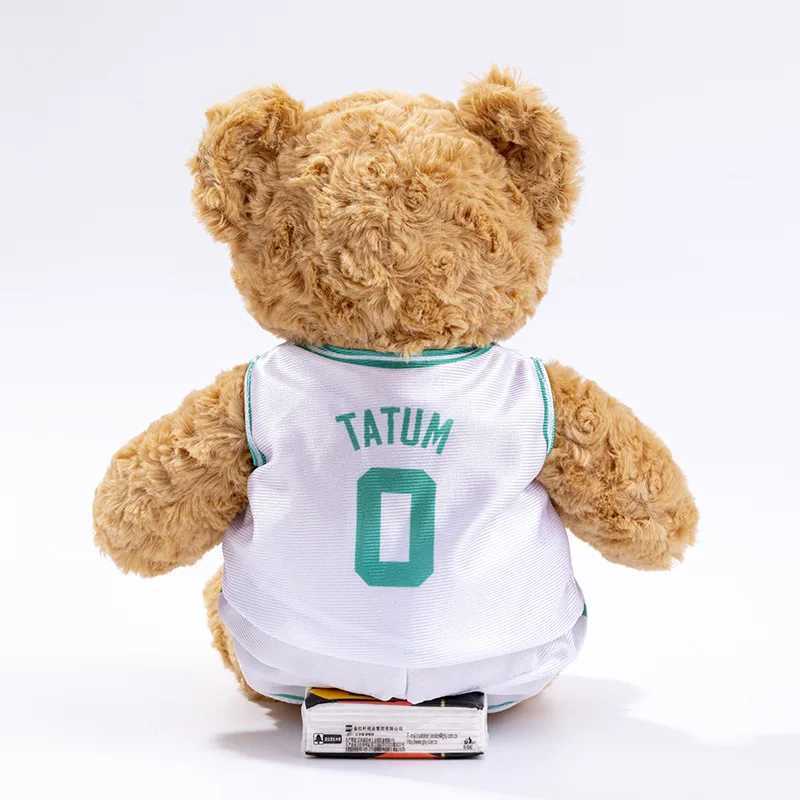 25cm Cute Bear Plush Toy Stuffed Teddy Bear Wear Basket Star T-shirt Kids Toys Birthday Christmas Gift for Basket Fans R250529