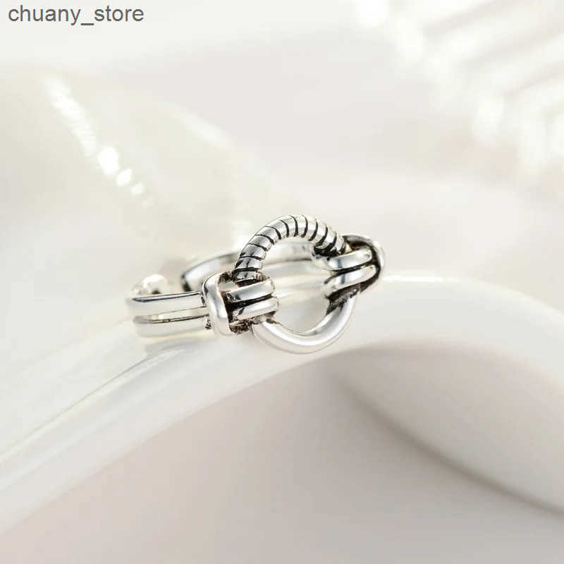 Retro Style 925 Sterling Silver Geometric Open Rings For Women Vintage Jewelry Accessories z250529XON6