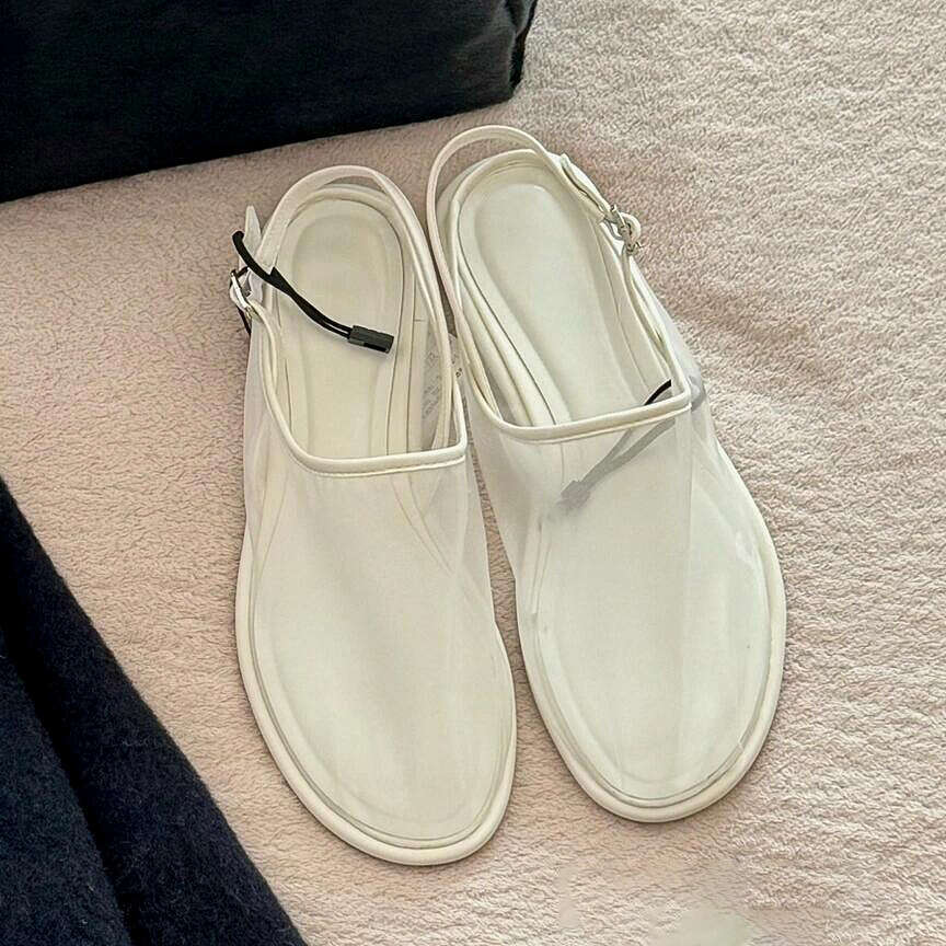 ZA Women's Fabric Mesh Shoes Round Breathable Flat Casual Mules Closed Toe Half Slippers Sandals Women Summer