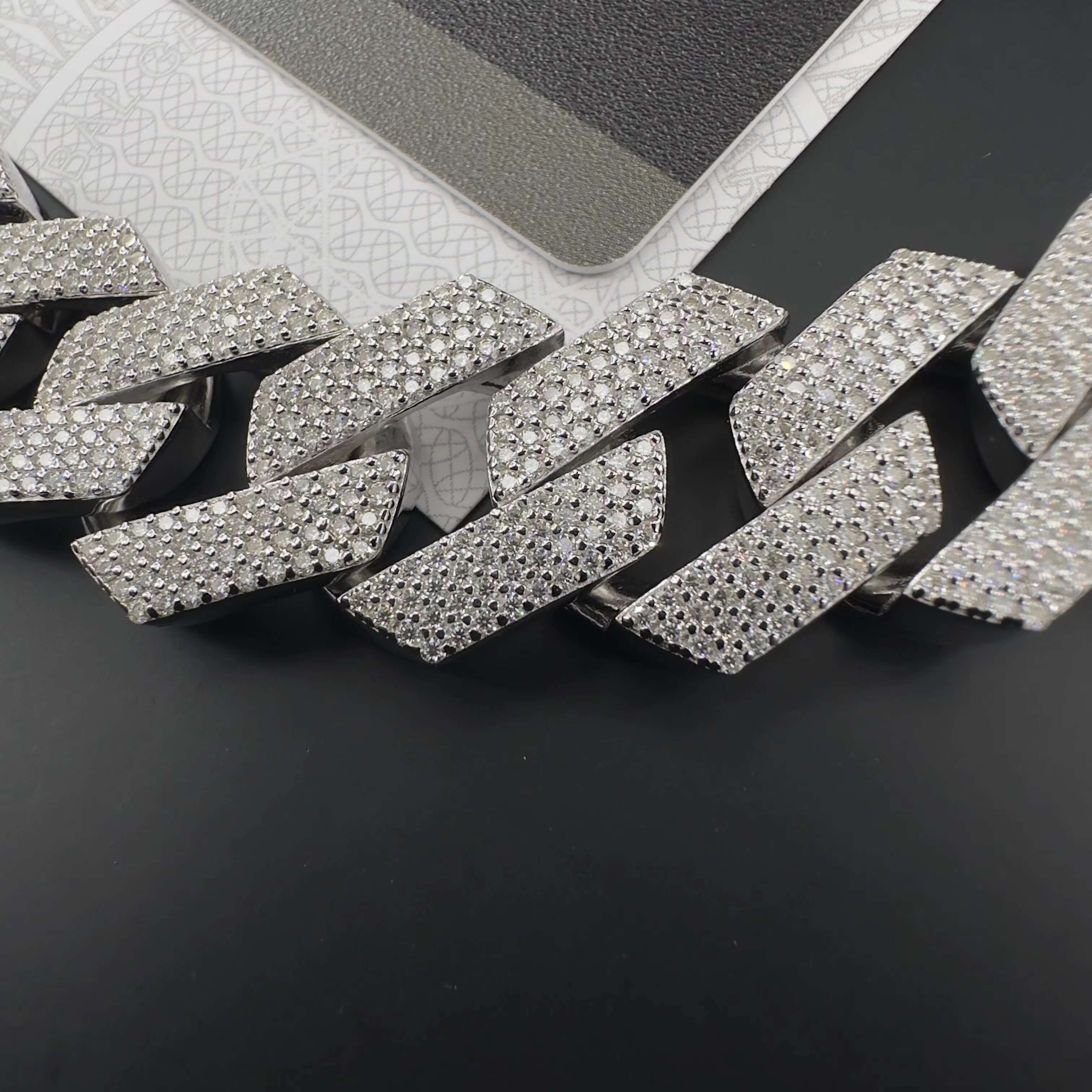 12mm 14mm 15mm 16mm 925 Solid Silver Vvs Moissanite Necklace Iced Out Hip Hop Jewelry Cuban Link Chain
