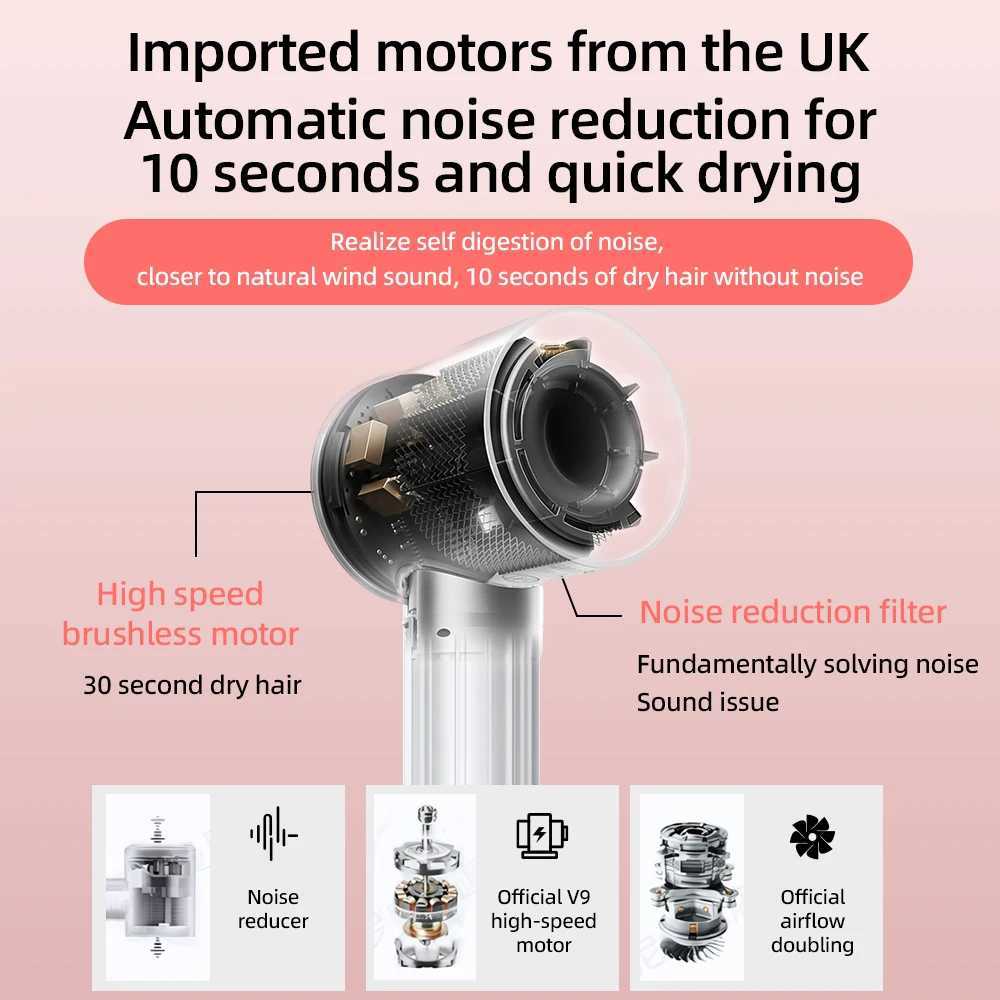 High-speed hairdryer without leaves home use negative ion hair care silent and quick hair drying high-power hairdryerXJ250528