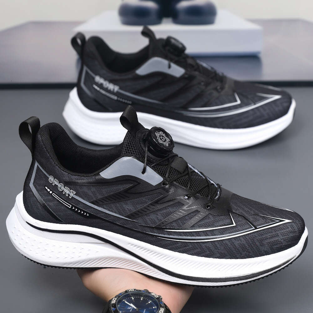 Men's 2025 Spring Summer New Button Sneakers Breathable Casual Mesh Non-Slip Boys Running Shoes