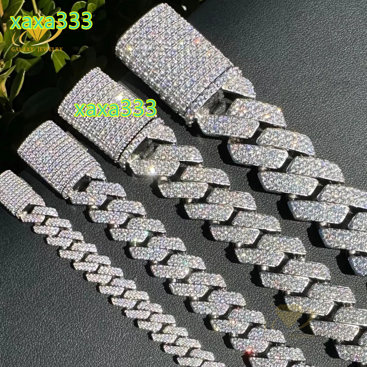High Quality 2 Rows Prong Cuban Chain 8mm 12mm 16mm 20mm Iced Out Moissanite Cuban Bracelet Link Necklace Mens Hip Hop Jewelry