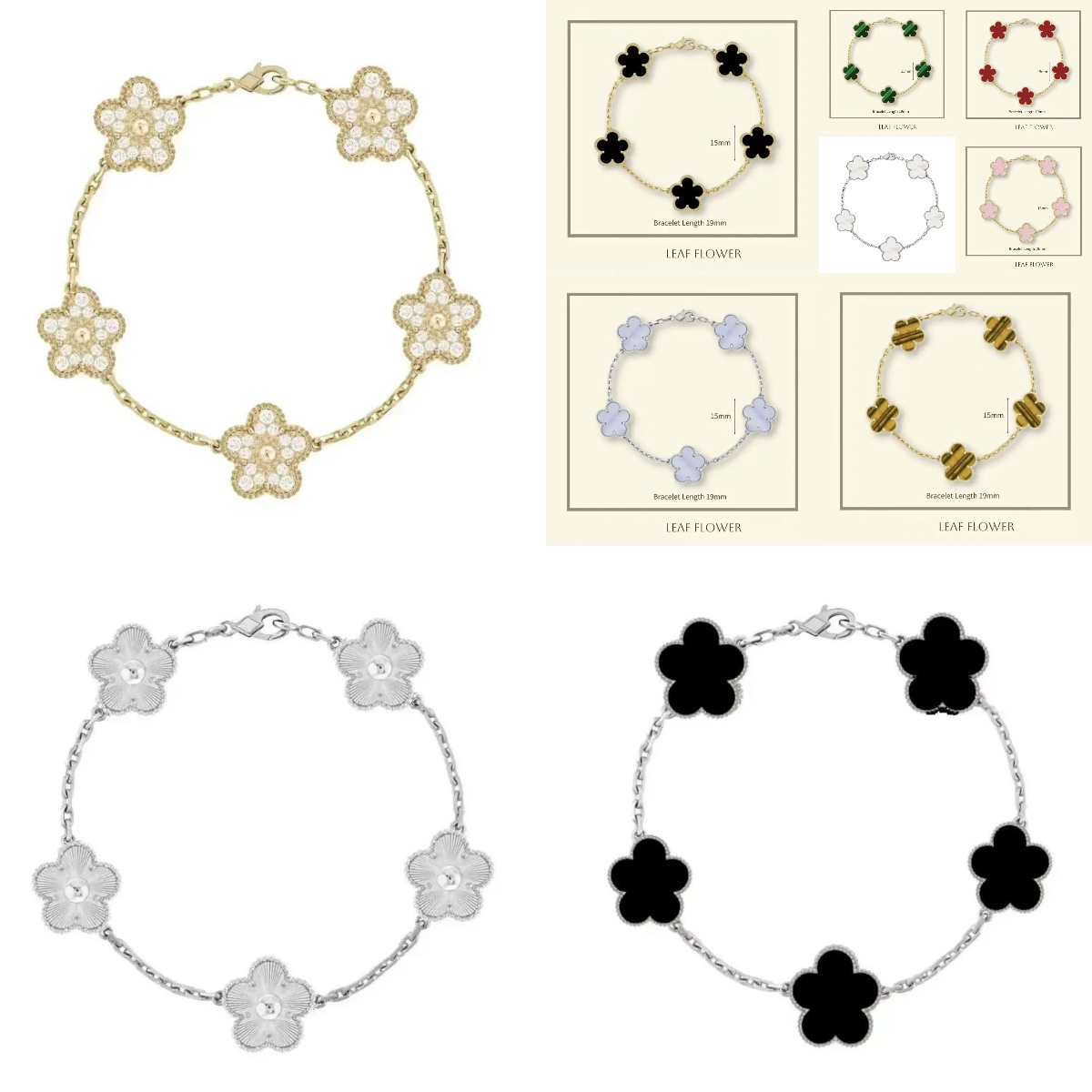 10a luxury jewlery designer bracelet for women four leaf clover bracelet designer jewelry woman designer gold charm bracelet bracelets