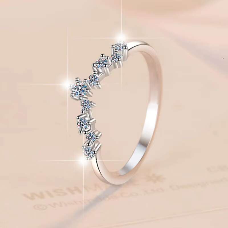 Fine Jewelry 18K White Gold Full Diamond VVs1 Moissanite Rings of Ladies Women Wedding Rings S925 Silver Sterling
