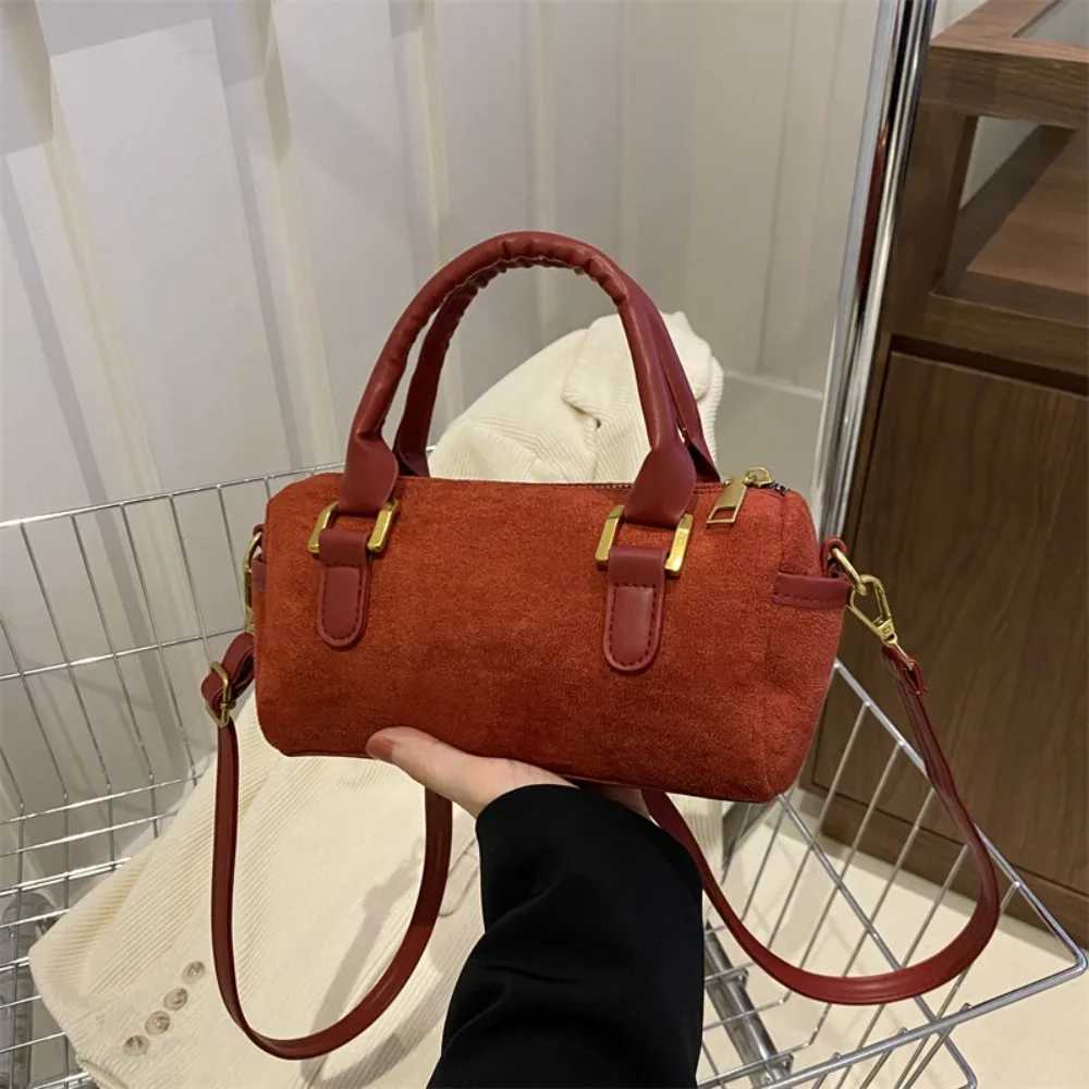 Retro Faux Suede Womens Shoulder Bag Solid Color Ladies Messenger Bags Simple Matte Leather Female Tote Vintage Handbags Purse XJ2520528