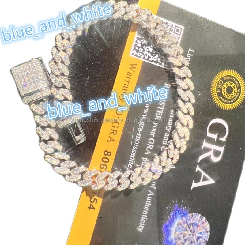 Moissanite Cuban Link Chain Custom Jewelry Miami Real 925 Sterling Silver Cadena Cubana Diamond Hip Hop Jewelry