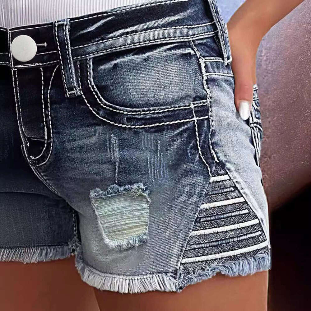 Shorts Women Denim Shorts Women S Distressed Stretch Slim Fit Versatile Jeans Embroidered Denim Shorts For Women Jean Shorts