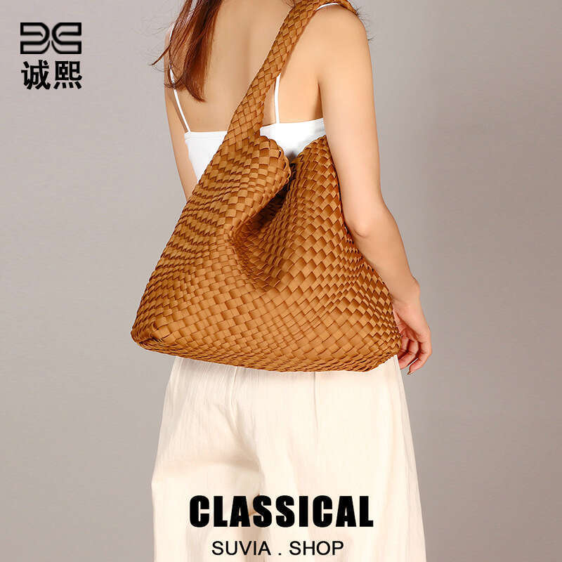 Tote Bag Handwoven Handheld Tote Shoulder Underarm Women S Bag Fashion Trend Casual Texture Shoulder Bag Braided Handbag