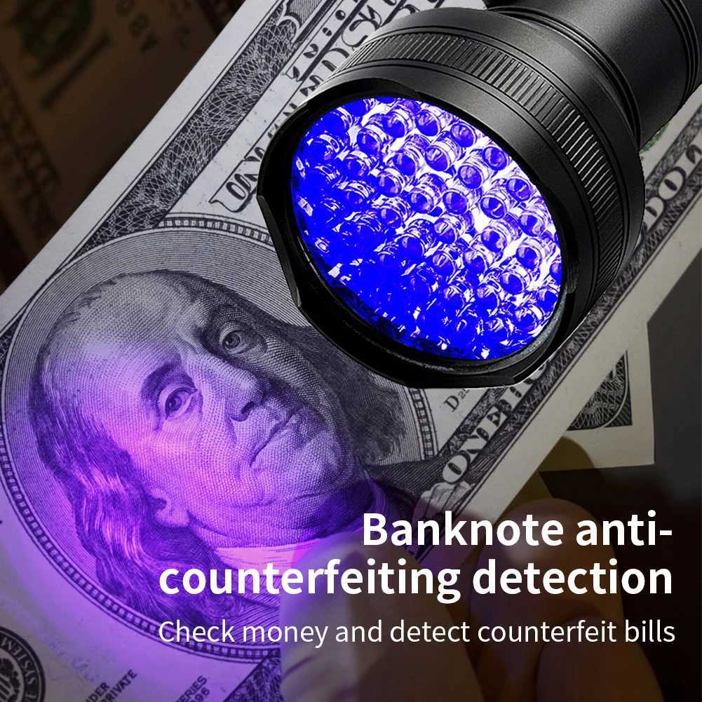 51/100 LED UV Flashlight 395nm Portable Ultraviolet Flashlight Money Verification Inspection Lamp Torch Multifunctional Tool XJ250529