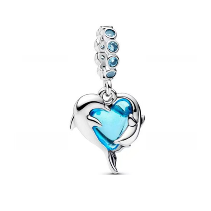 2025 Summer Hot selling 925 Sterling silver flamingo dolphin Dangle charms beads fit bracelet DIY for women jewelry gift free shipping