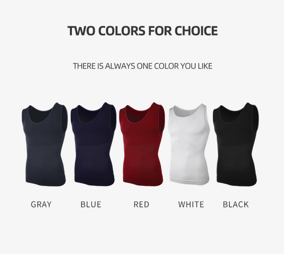 2025 Best-selling Men's Slimming And Shaping Vest Abdominal Slimming Vest Heavy Tight Fitness elastic and sweat-absorbing