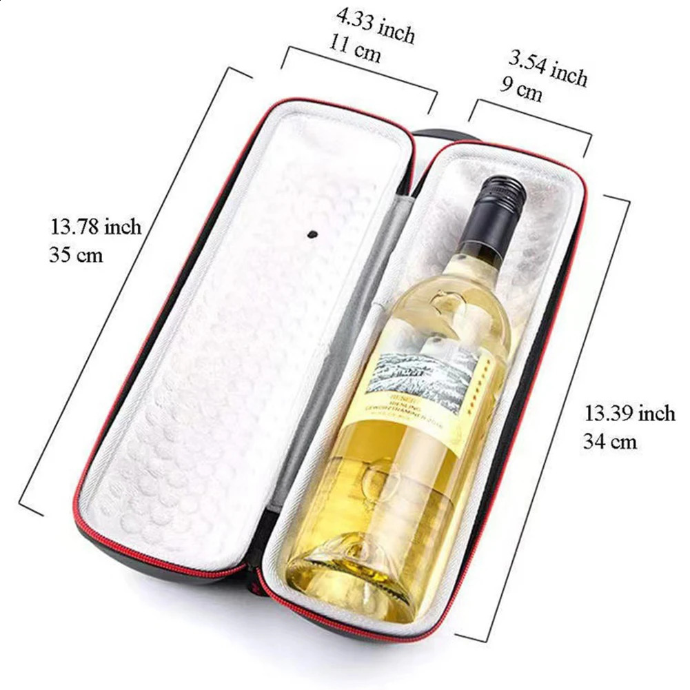 EVA Cooler Ice Bags Shockproof Single Red Wine Gift Box Waterproof Insulation Storage with Hand Strap for Party Travel 250528