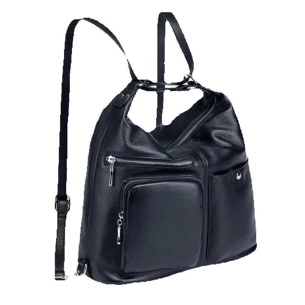 Designer Luxury Designer Luxury Dual-Purpose Genuine Handbag Woman Casual Real Cow Leather Backpack Multifunctional Ladies Cowhide Shoulder Bag