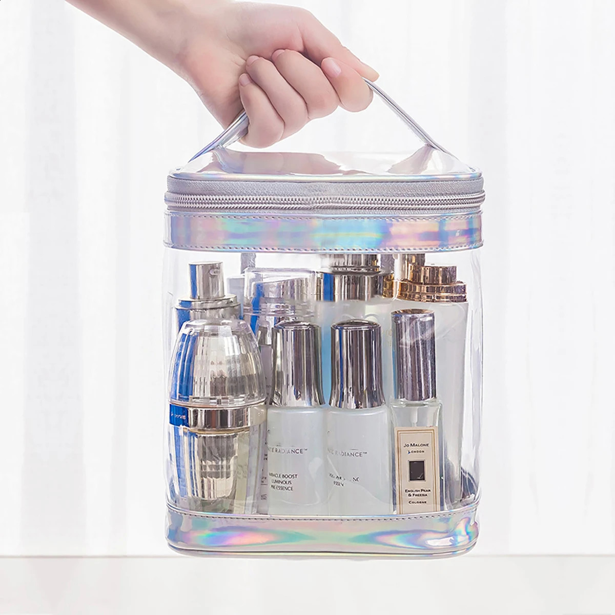 Transparent PVC Portable Cosmetic Bag Waterproof Toiletry Travel Bag 250528