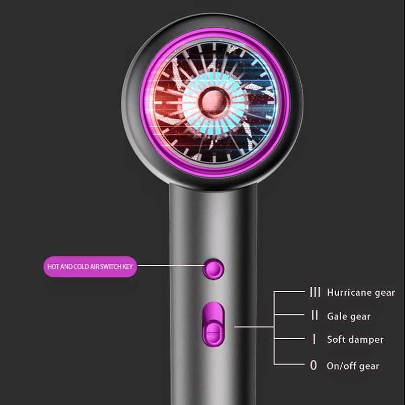 2000W Hair Dryer Negative Ion Protection Cold Hot Wind Speed Adjustable Multi-gear Drying Blow Barrel for Salon And Home UseXJ250528