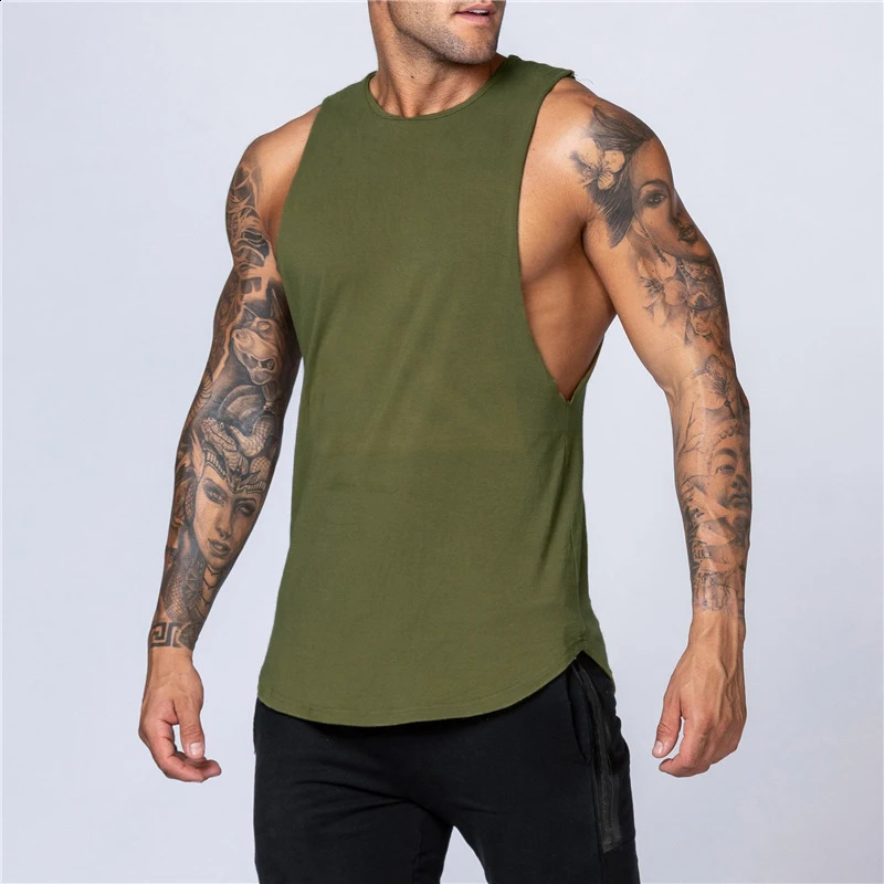 Mens Gym Clothing Summer Fitness Cotton Tank Top Men Jogging Bodybuilding Sleeveless Shirt Breathable ONeck Casual Muscle Vest 250517