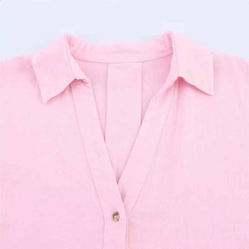 HipSeam Wide Sleeved Shirt Women Spring Asymmetric Hem Button Womens Shirts Simple Lady Johnny Collar Linen Shirts Blouses 250529Z