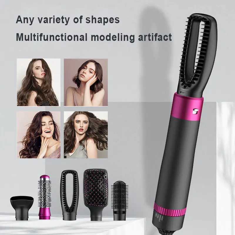 5 in 1 Hot air Comb Hair Styling Curling Iron Hair Dryer Comb Hot Air Brush Professional Complete Styler SetXJ250528