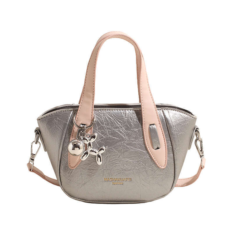 Korean Style Niche Design Trendy Color-Block Crossbody For Women Summer New Simple Texture Shoulder Commuter Bucket Bag B5