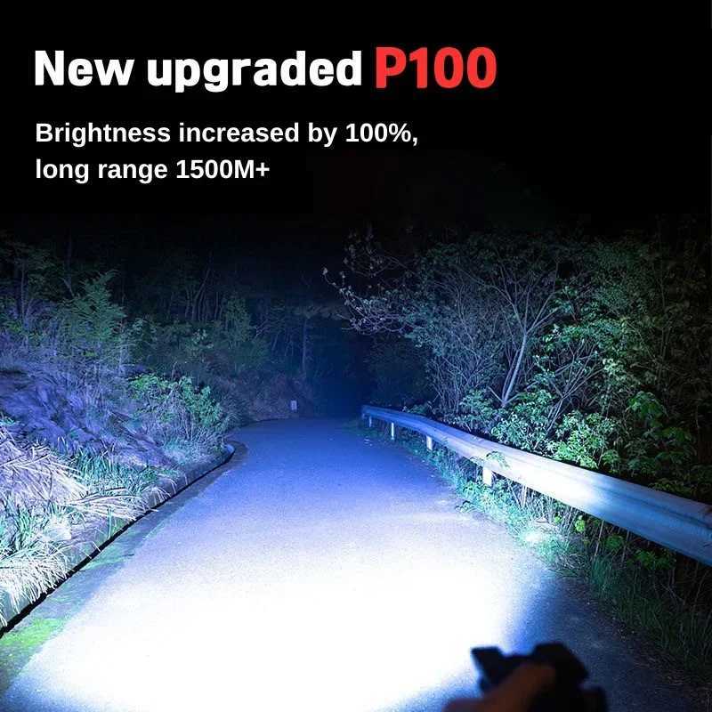 High Power LED Flashlight Rechargeable Super Bright Searchlight Waterproof Hand Lantern Outdoor Portable Work Light Lightweight XJ250529