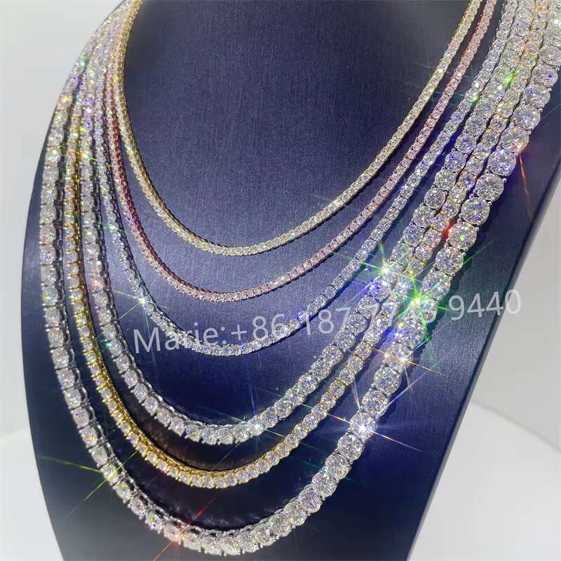 S925 With Moissanite 3mm 4mm 5mm 6.5mm Wide Diamond Tennis Bracelet Vvs Moissanite Tennis Chain Factory Price
