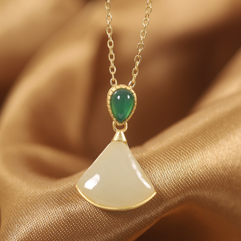 S925 Sterling Silver Hetian Giade Necker Necker Necker Necker Necker