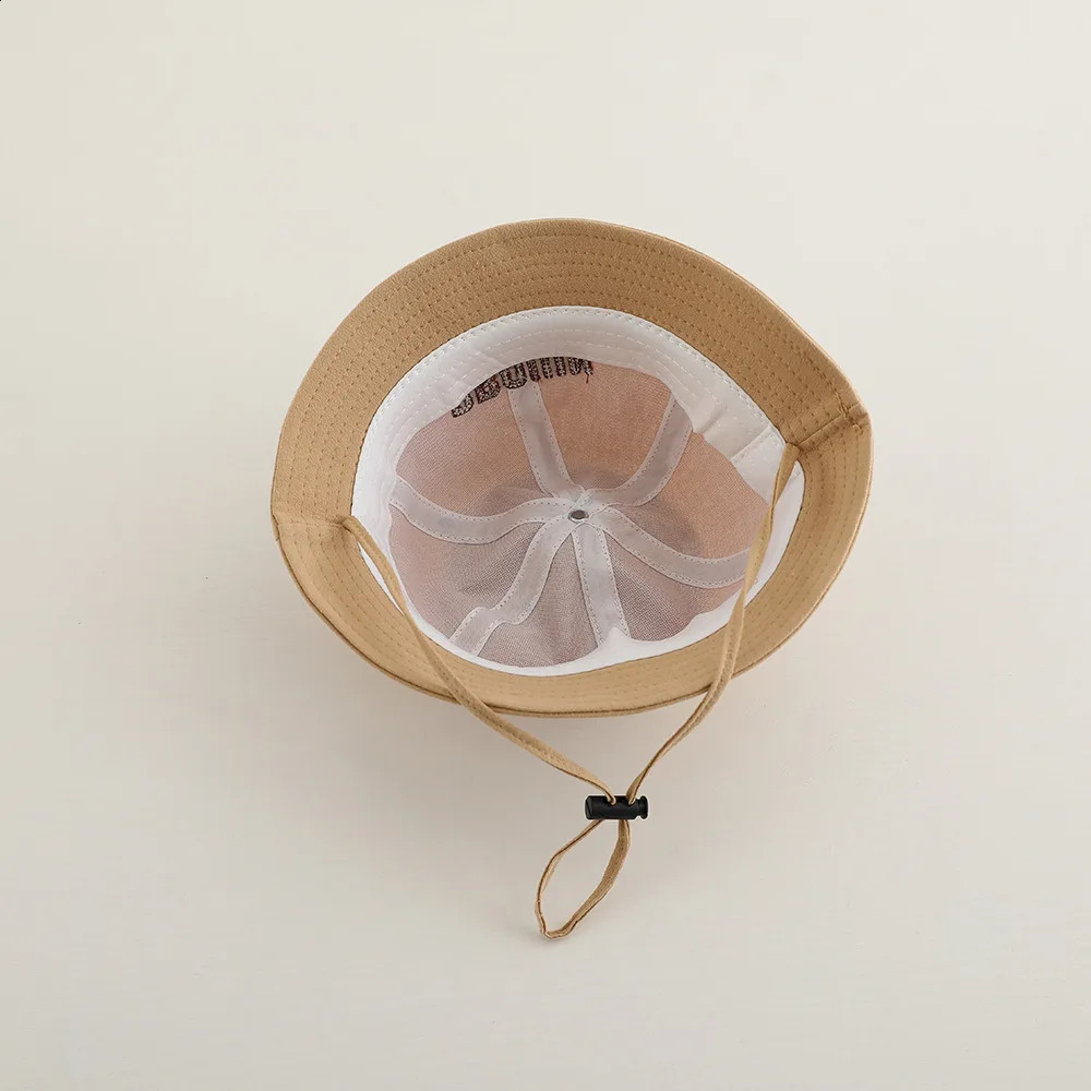 Bucket Hats Spring Cute Embroidered Letter Sunhat Fishing Hat Sunshade Visor Boys Girls Outdoor Beach Cap For 6-24M 250523