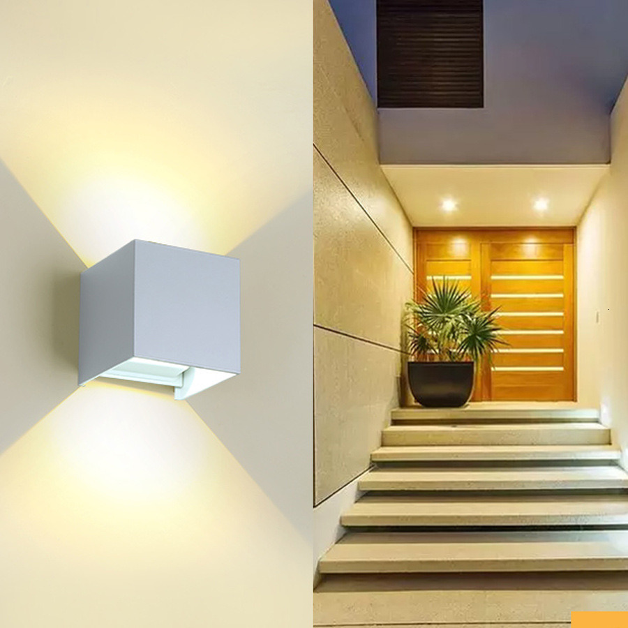 Indoor 6W 12W LED Wall Lamps AC100V/220V Aluminum Wall Sconce bedroom Waterproof LED Outdoor Garden Yard Balcony Wall Light