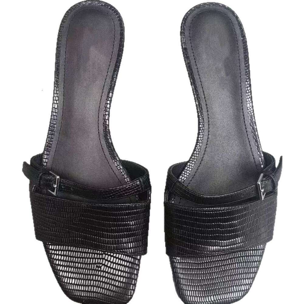 Cowhide Version ~ French Niche Open-Toe One-Strap Sandals for Women, Summer 2025 Versatile Tapered Mid-Heel Slippers