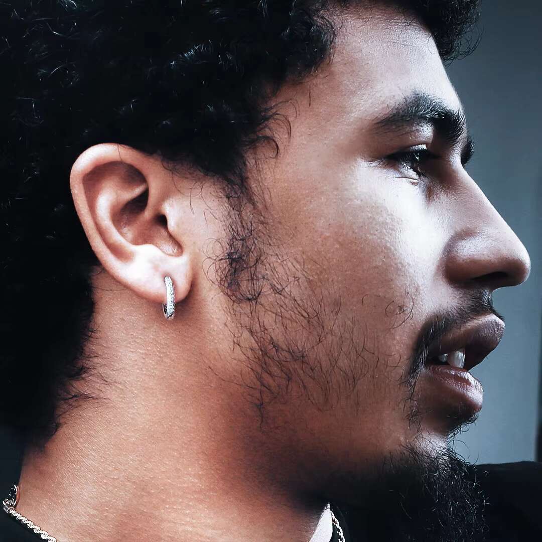 925 Sterling Silver Men Earring 15mm Hip Hop Jewelry 5A CZ Cubic Zirconia Diamond 14k Gold Plated Women Iced Out Hoop Earring