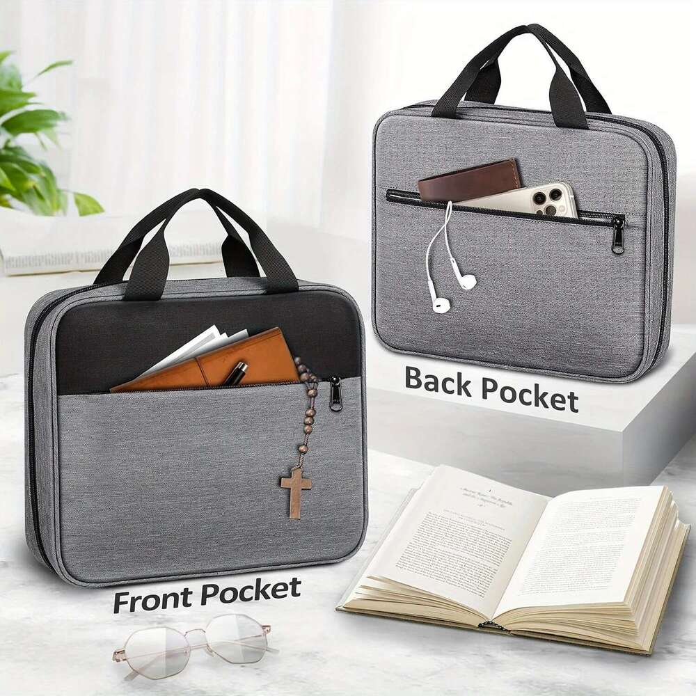 Cover, Carrying Book Case Church Bag Bible Protective with Handle and Zippered Pocket, Gift for Mother Lady Women Men