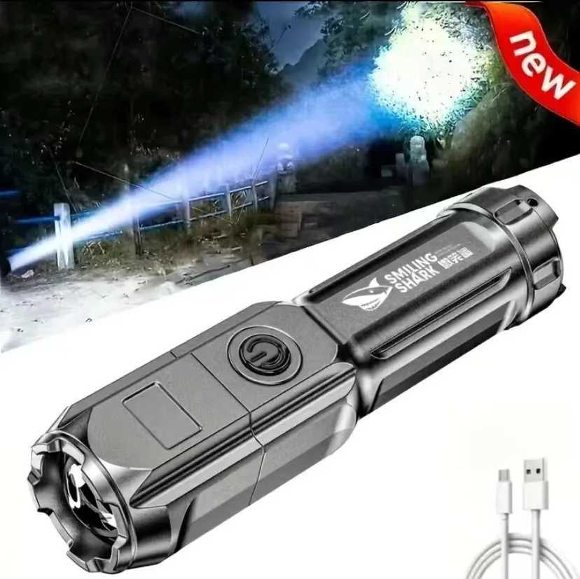 Powerful LED Fltn Rechargeable USB 18650 Waterproof Zoom Fishing Hunting 100000 Lumens Tactical Flashlight LED Flashlight XJ250529
