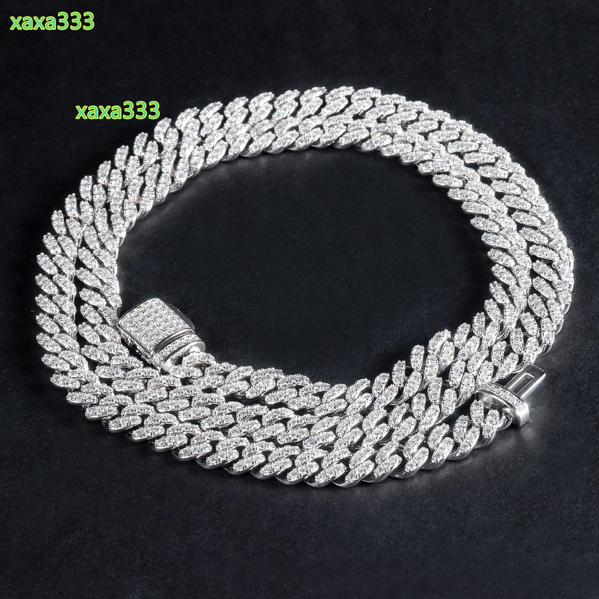 Trendy Personalized Moissanite Necklace 925 Sterling Silver Plated 18k Gold Popular European And American 6mm Cuban Chain