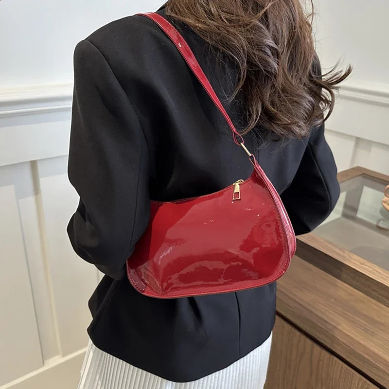 Retro Solid Color PU Leather Shoulder Underarm Bag Womens Fashion Handbags Casual Purses and Handbag Ladies Hand Bags 250523
