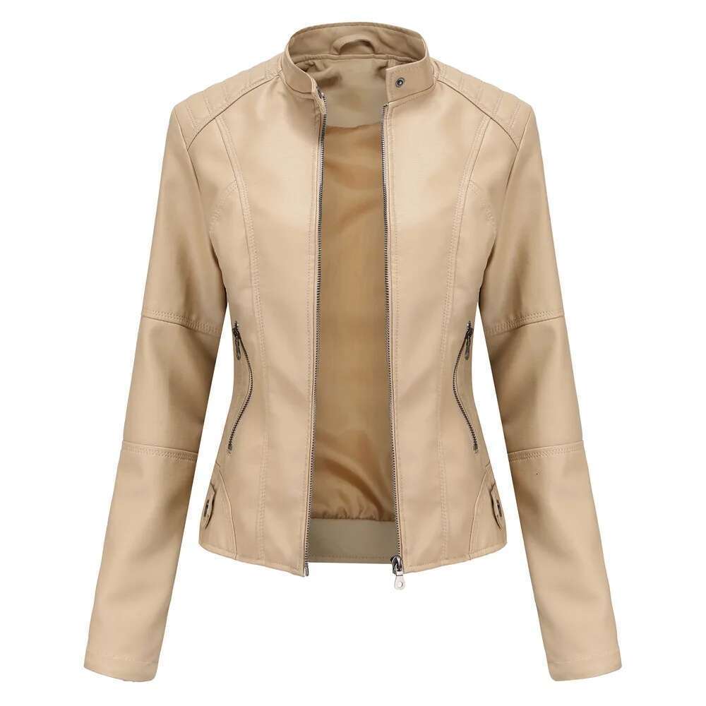 Spring Autumn Women PU Lady Leisure Zipper Motorcycle Coats Outdoor Girls Windbreaker Leather Jacket Clothing