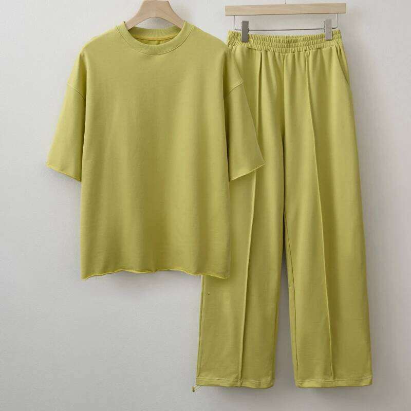2025 New arrival Women Cotton T-shirt Pants 2 piece Clothing Sets