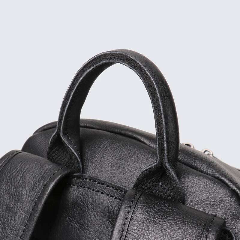 LEATHFOCUS Retro Genuine Leather Men's Handmade Classic Schoolbag Women's Sports Storage Bag Leisure Backpack