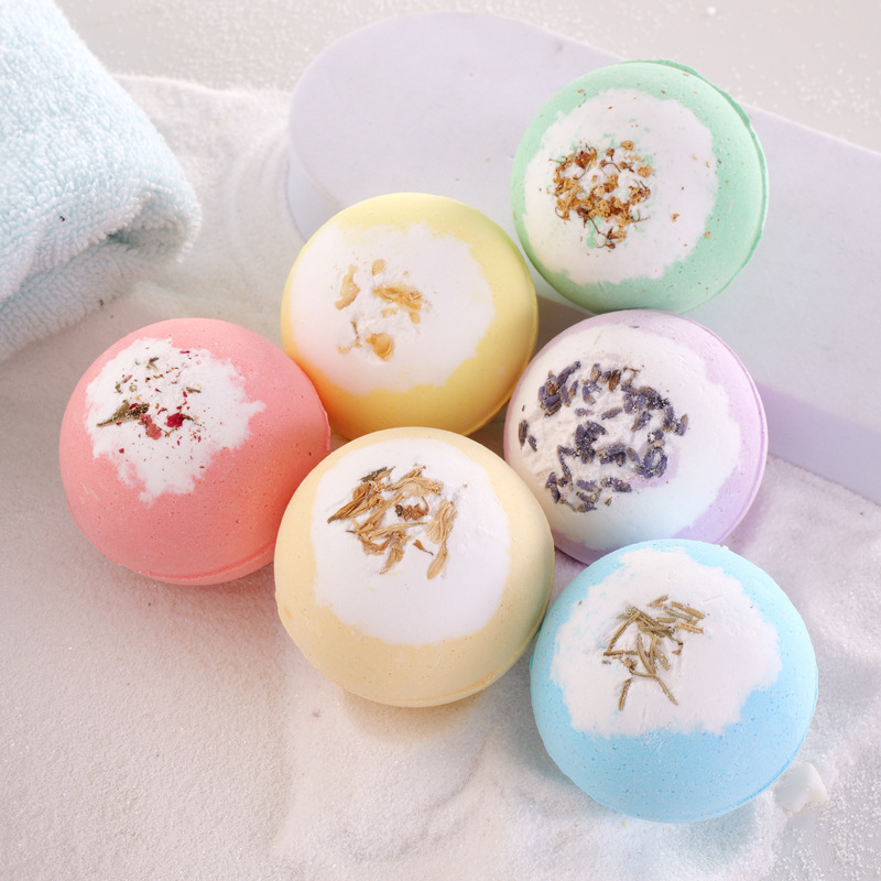 Relaxing 100g Bath Bombs with Natural Oils for Soothing Exfoliation