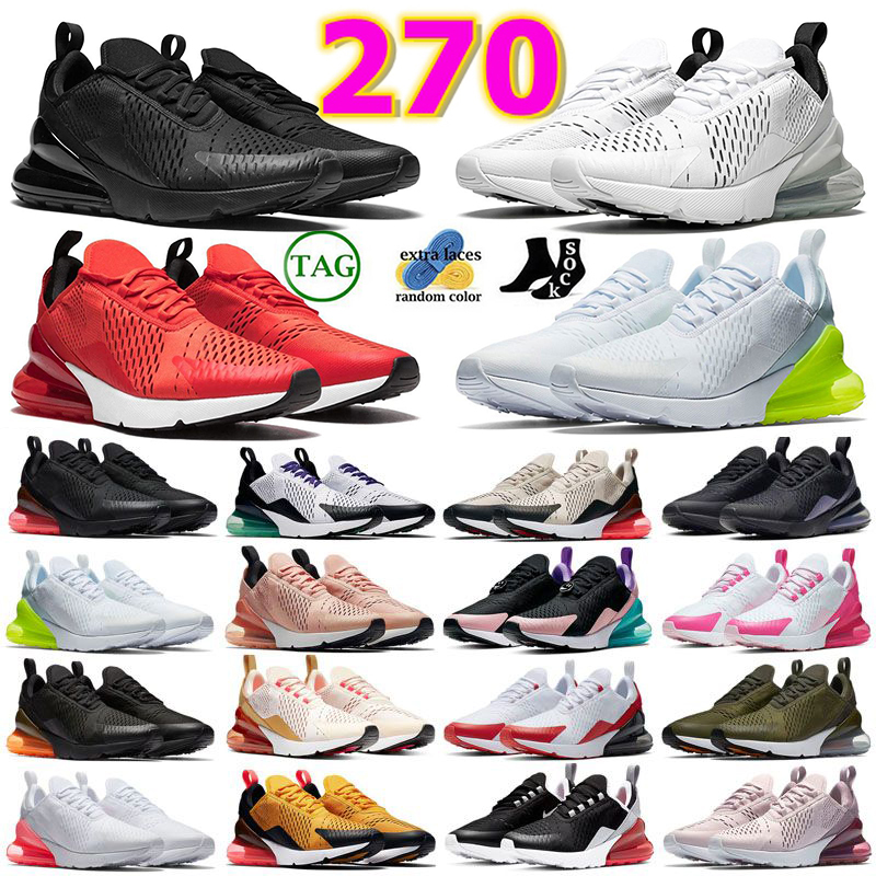 Designer 270 Men Athletic Running Shoes Women 270s Mesh 27C Triple Black White Navy Bule Barely Rose Pink Red Men Sports Sneakers Trainers Outdoor Size 36-45