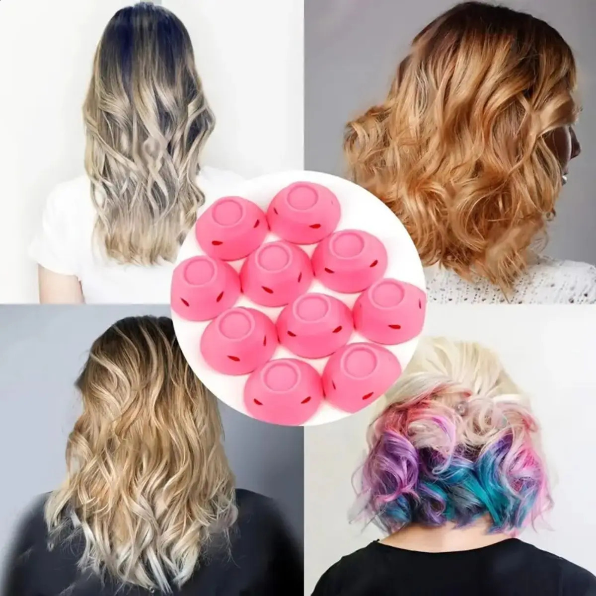 10pcs Soft Rubber Magic Curler - Silicone Mushroom No-Heat Hair Rollers for DIY Long Hair Styling 250519