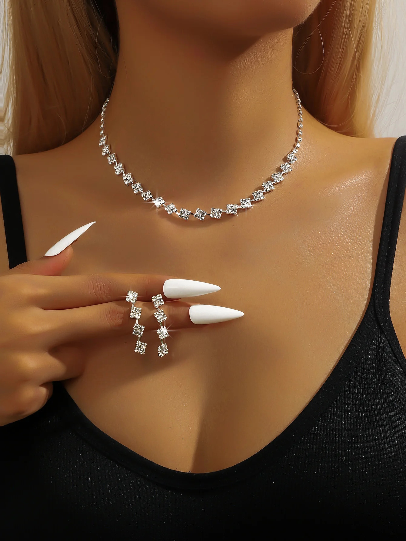 2025 Silver Plated Zirconia Jewelry Set High Quality Necklace Earrings And Bracelet 3 Pieces Jewellery Woman Set 250526