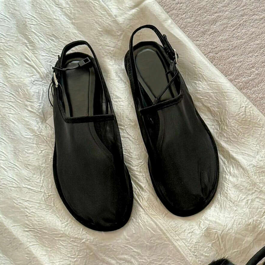 ZA Women's Fabric Mesh Shoes Round Breathable Flat Casual Mules Closed Toe Half Slippers Sandals Women Summer