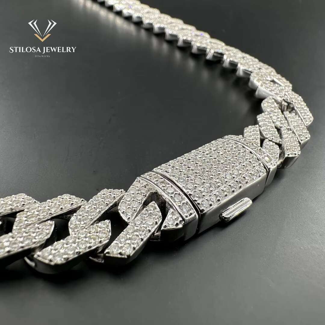 Customized Miami Hip Hop Mens Cuban Moissanite Necklace With Jewelry 925 Sterling Silver Iced 20mm 22mm 24mm Available