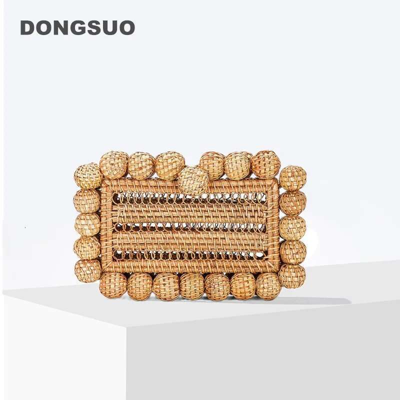 Women natural cane bag Rattan clutch Bag For Wedding Party Purse summer beach Wicker Handbag Designer 2024 new