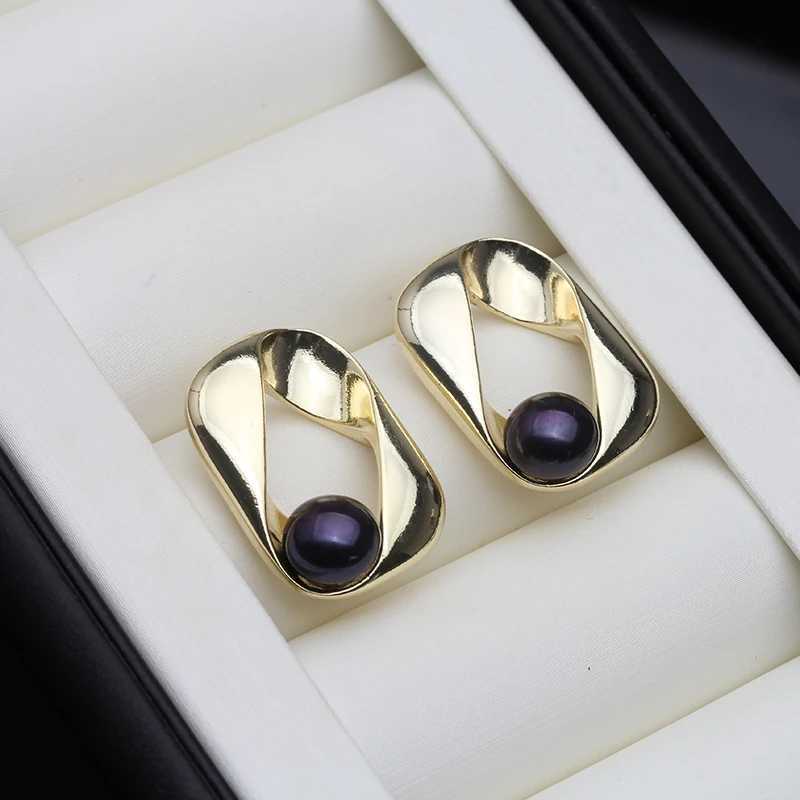 18k Gold Plated Pearls Earrings For WomenReal Freshwater Pearl Stud Earrings 925 Silver Korean Earrings L250527