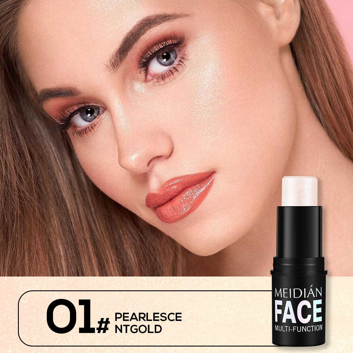 Meidian Cross-border Blush and Concealer Cream Makeup Concealer Natural Nude Highlighter Stick Hydrating Smooth Highlighter Stick