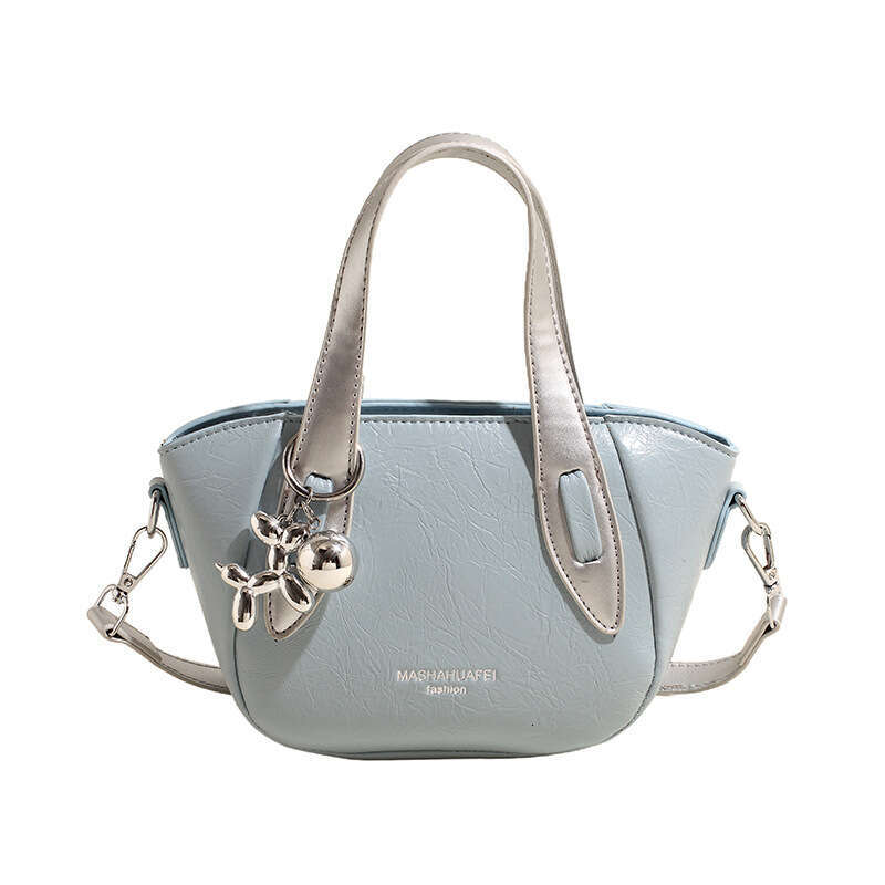 Korean Style Niche Design Trendy Color-Block Crossbody For Women Summer New Simple Texture Shoulder Commuter Bucket Bag B5