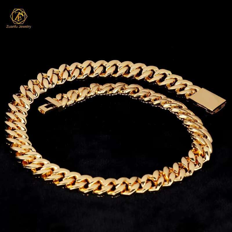 Custom Wholesale Hip Hop Necklace 925 Sterling Silver 8MM 10MM 12MM Iced Out VVS Moissanite Cuban Link Chain Mossanite Jewelry