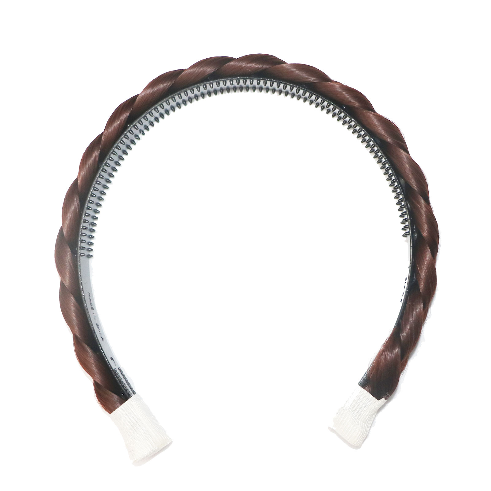 LeeWin Multi-color European and American bohemia fashion handmade three-strand braid with 2cm width double row teeth plastic headband,rubber band hair